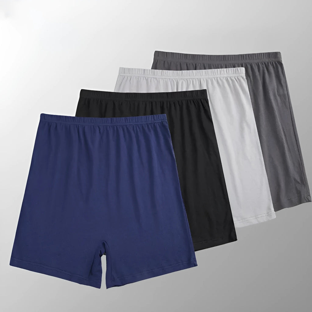 Mannequin wearing solid black high waist modal boxer shorts for men
