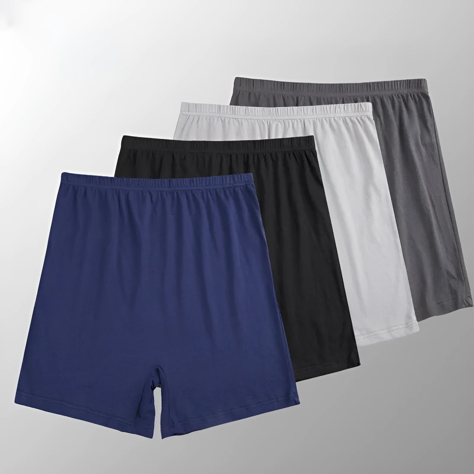 Mannequin wearing solid black high waist modal boxer shorts for men