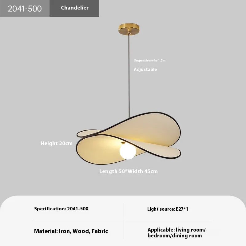 French style artistic fabric chandelier pendant light in modern simplicity design for bedroom ceiling