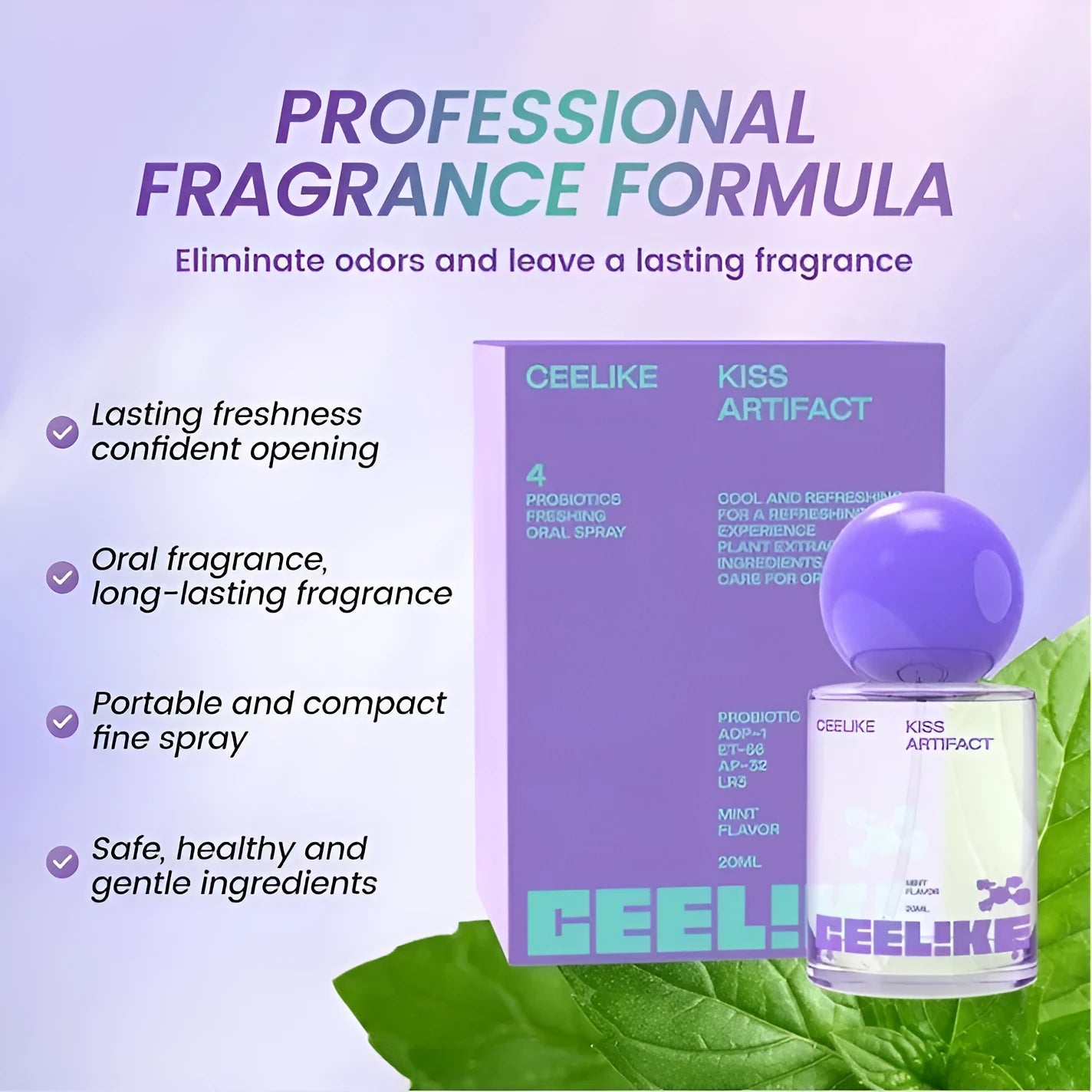 20ml probiotic oral care spray bottle with portable design for fresh breath maintenance