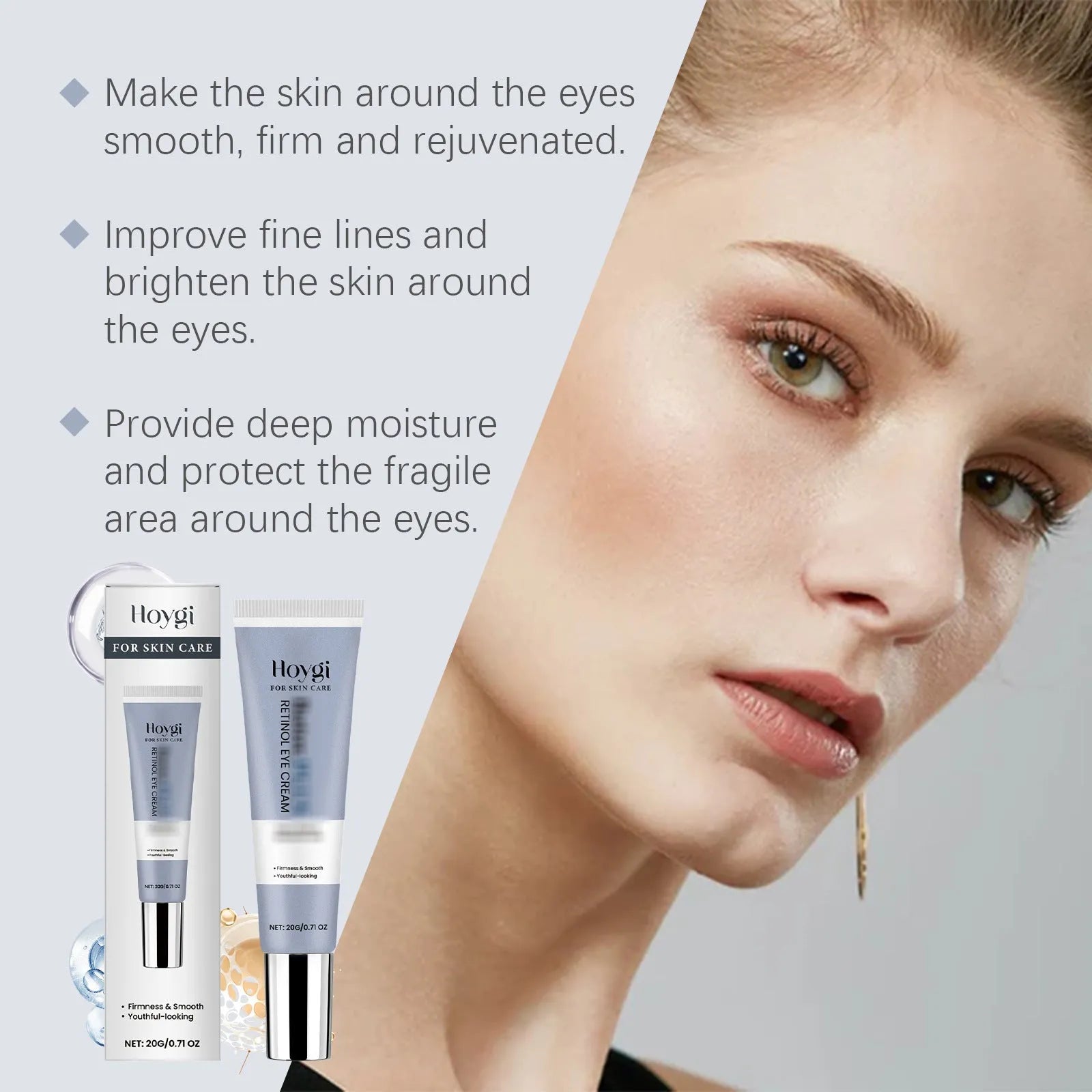 Retinol Eye Cream 20g soft moisturising formula in 3 × 12.1cm packaging for dark circles and puffiness