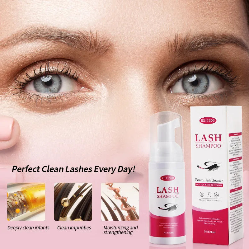 60ml Lash Shampoo Mousse tube for eyelash cleaning and extension maintenance