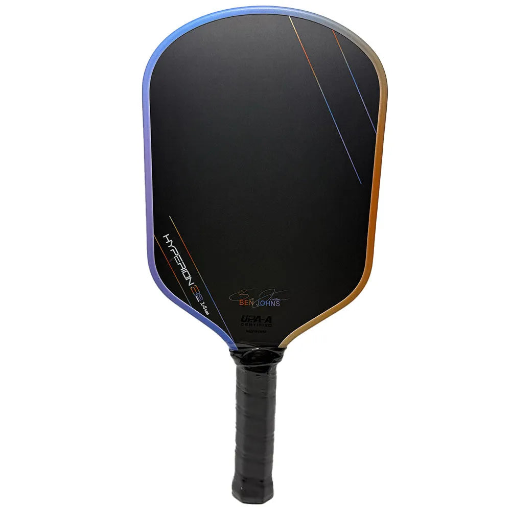 Aurora multicolour T700 carbon fibre pickleball racket with matte finish and honeycomb core.