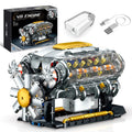 Engine electric turbo building blocks set with motor and data line in colour box