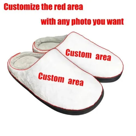 Printed pattern cotton slippers with flannel uppers and TPR rubber soles in various sizes