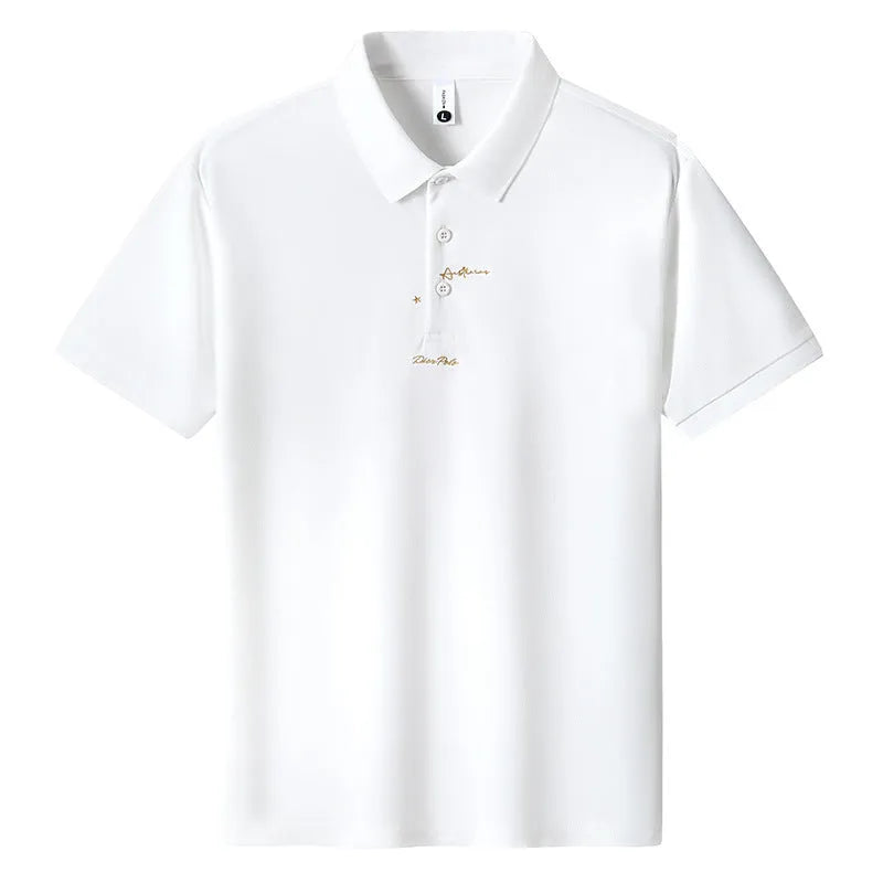 Men's loose fit casual cotton T-shirt with a printed letter design, shown in various colours.