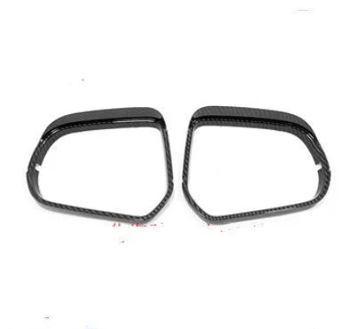 Plastic rearview mirror protection covers in electroplated silver and carbon fibre black finishes