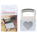 Stainless steel potato wave knife for cutting crinkle chips, shown in black colour.