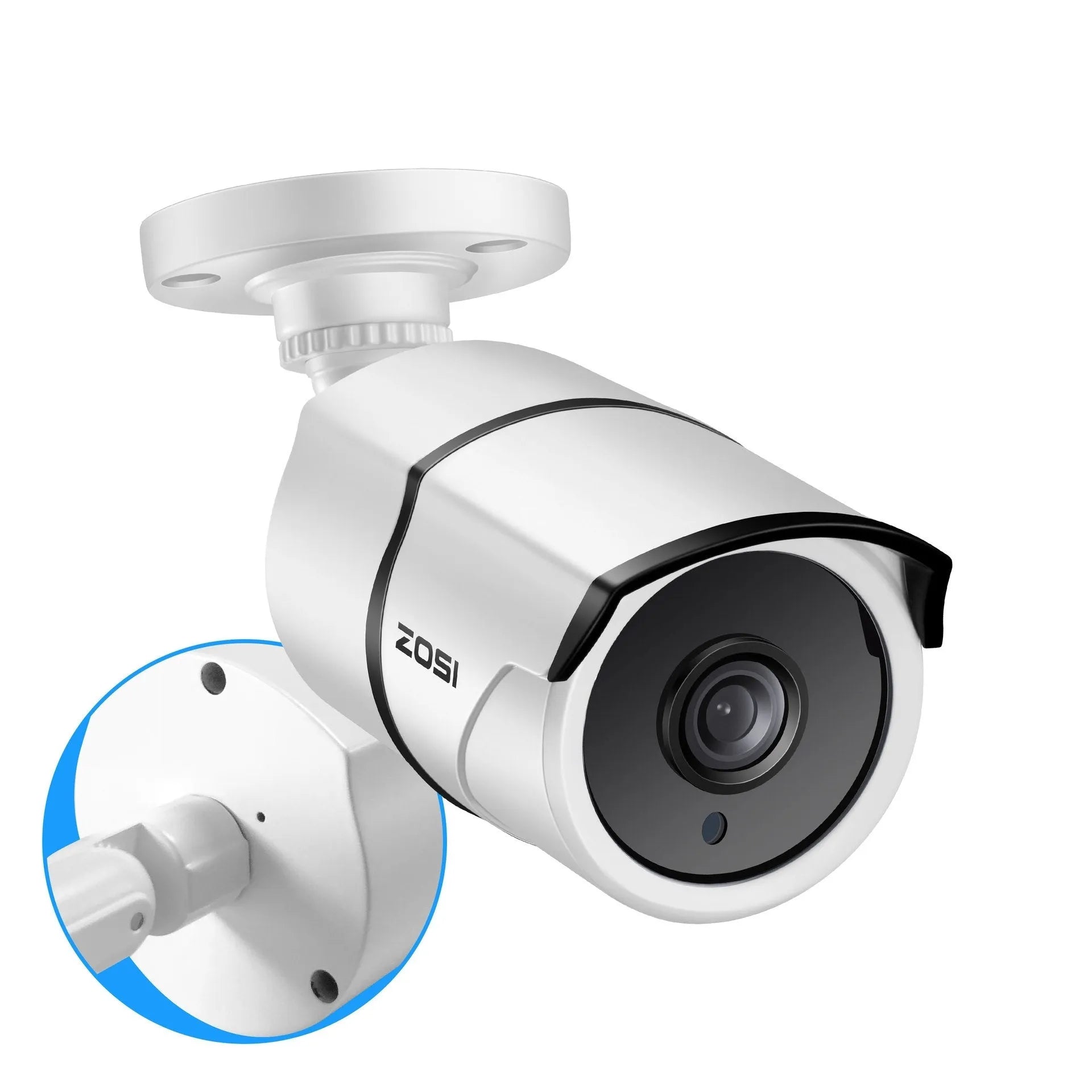 ZOSI 4-way POE security camera system with NVR and outdoor cameras for remote HD monitoring.