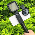 Photography Artifact Anti-color Lens Mobile Phone Bracket with 62 LED beads in silver holder
