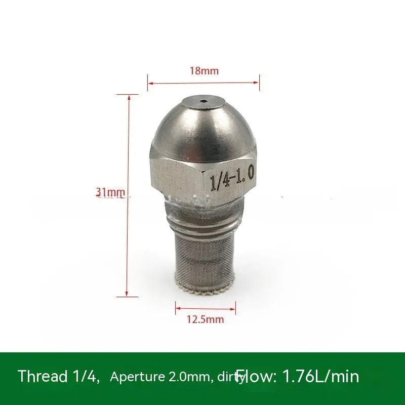 304 stainless steel two-point atomising nozzle with external thread and ten aperture size options