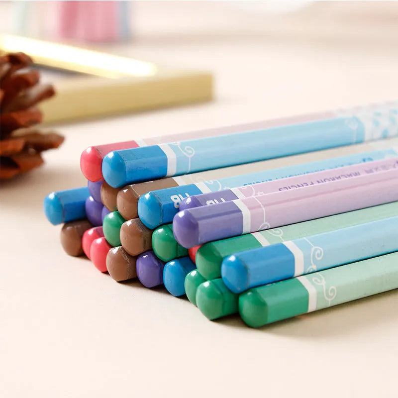 Basswood thermal transfer pencil with six-angle rod design in 50-piece bulk pack barrel