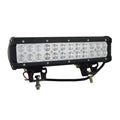 Black aluminium alloy double row LED off-road roof light with PMMA lens and mounting bracket.
