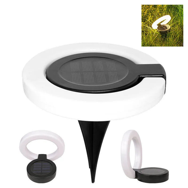 Solar underground light with waterproof plastic housing for garden pathway installation