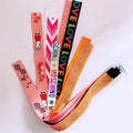 A colourful helmet streamer accessory for children's sports helmets and doll decoration.