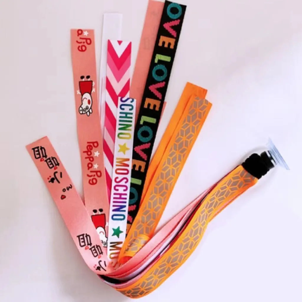 A colourful helmet streamer accessory for children's sports helmets and doll decoration.