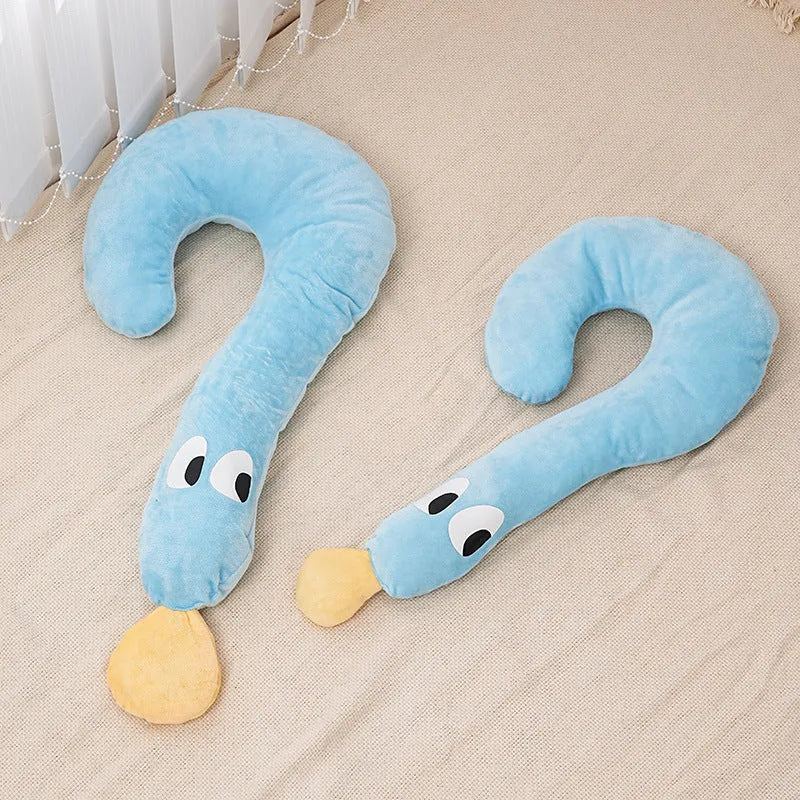 Blue plush crescent moon pet pillow in small size 29x48cm for dogs and cats