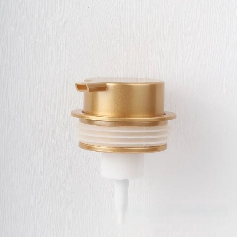 ABS plastic facial cleanser foam pump dispenser with large pump head in metallic finish