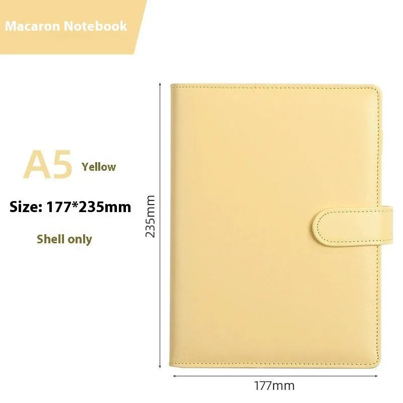 A5 PU leather notebook binder with zipper closure in solid colour options
