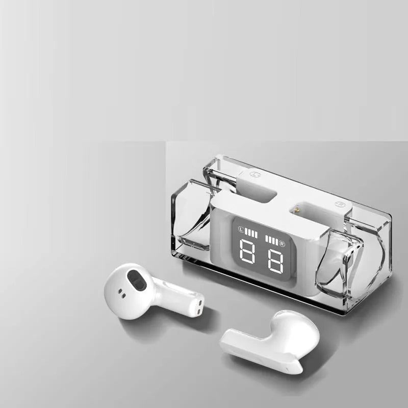 Wireless sports headphones with ear hook design and charging case in multiple colour options