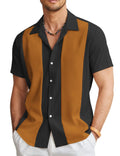 Men's slim fit Hawaiian shirt with digital printed pattern on four-way elastic polyester fabric