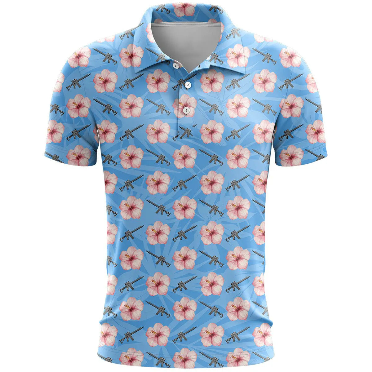 Man wearing a loose-fit 3D printed short sleeve sports top in bird eye polyester fabric, available in multiple colours.