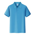 Cotton short sleeve straight fit work shirt for custom embroidery on a hanger