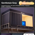 Gentleman grey integrated bed curtain with mosquito net for 0.9m beds