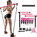 Yoga gymnastic bar resistance band set with 180 pound TPE tension rope in pink and black options