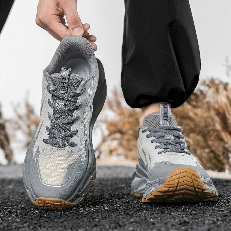 Men's outdoor jogging shoes, waterproof TPU upper, breathable mesh lining, rubber sole, low top, lace up, JP-16804 colour options