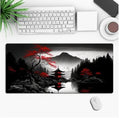 Anime-themed gaming mouse pad on a desk with non-slip rubber cloth base.