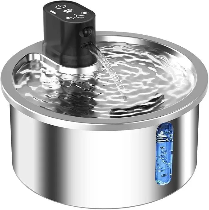 Stainless steel constant temperature pet water fountain with heating base for cats and dogs