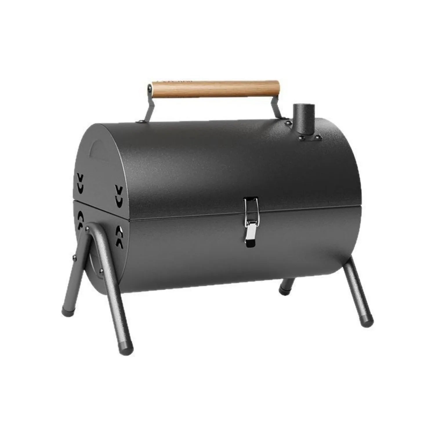 White portable folding grill with detachable carbon tank for outdoor frying and baking