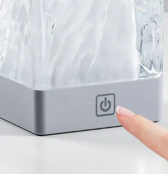 80x80x12mm plastic crystal lamp night light with touch control and USB power