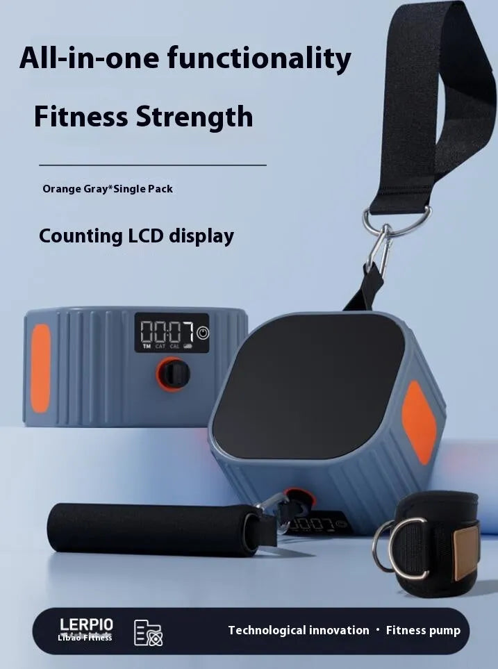 Intelligent adjustable resistance training tensioner in blue grey colour with 2-20kg range