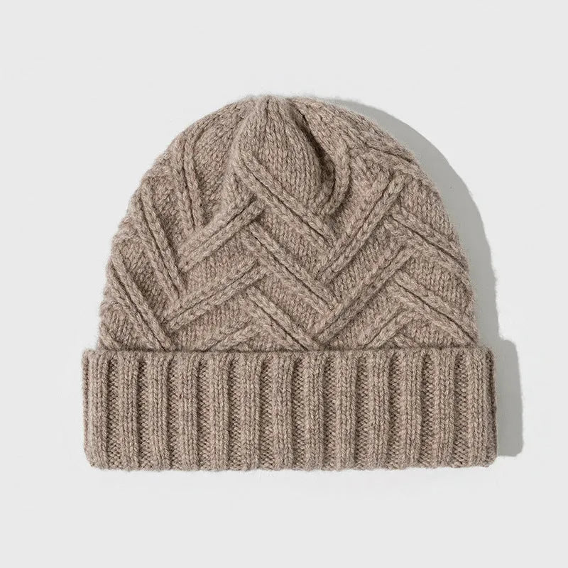 Wool knitted women's hat with dome crown in one of six colours on display