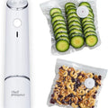White USB electric suction pump with five 26x28cm vacuum bags for food storage