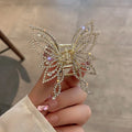 Butterfly hair barrettes in alloy measuring 6.7 by 6.2 cm with decorative elements