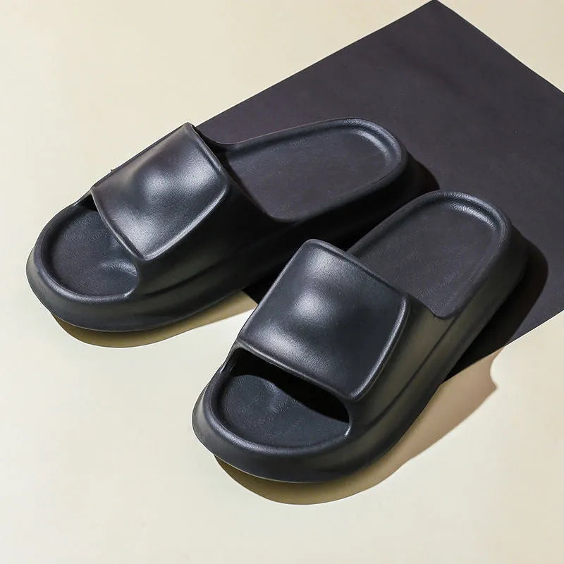 Soft EVA flip-flop slippers with thick non-slip sole in multiple colours on a white background.