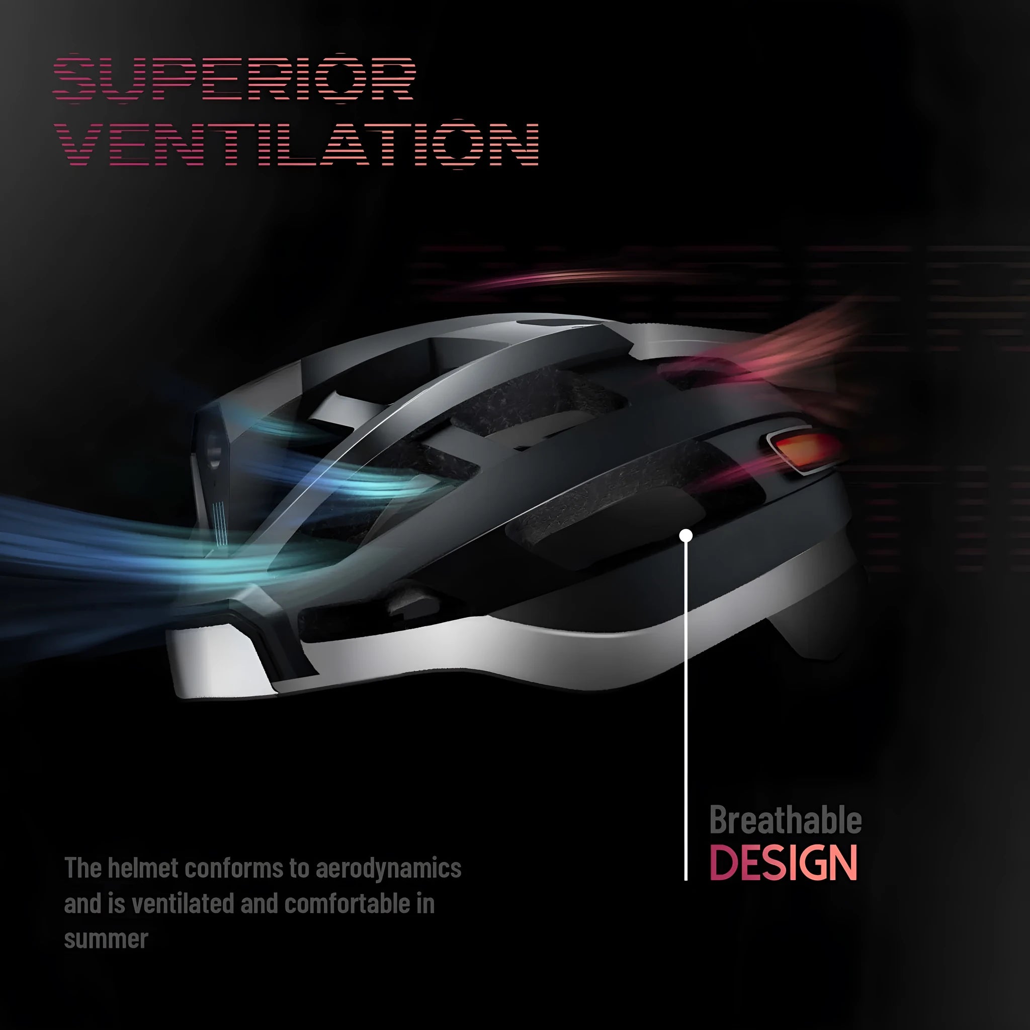 Black and grey smart cycling helmet with integrated Bluetooth safety warning lights on the rear.