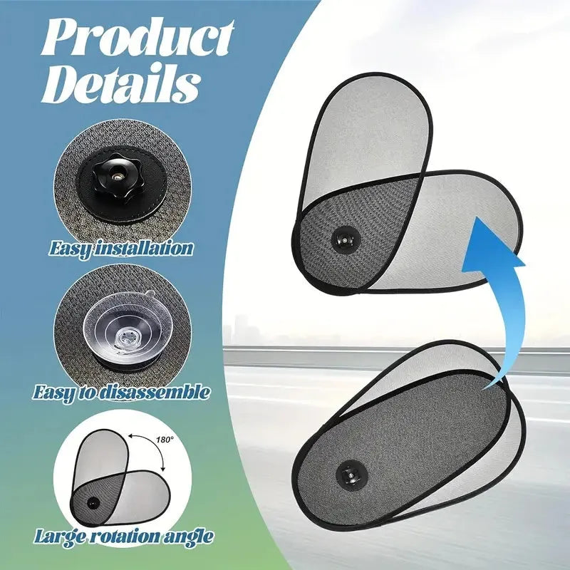 Breathable adjustable car side window shade for baby sun protection with suction cups