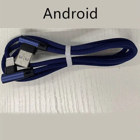 USB fast charging cable with pure copper core in black, blue and red colour options.