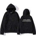 Slim fit men's grey hoodie with a white spring letter pattern print on the front, featuring a hood and long sleeves.