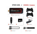 64-bit retro video game console with HDMI port on rear panel