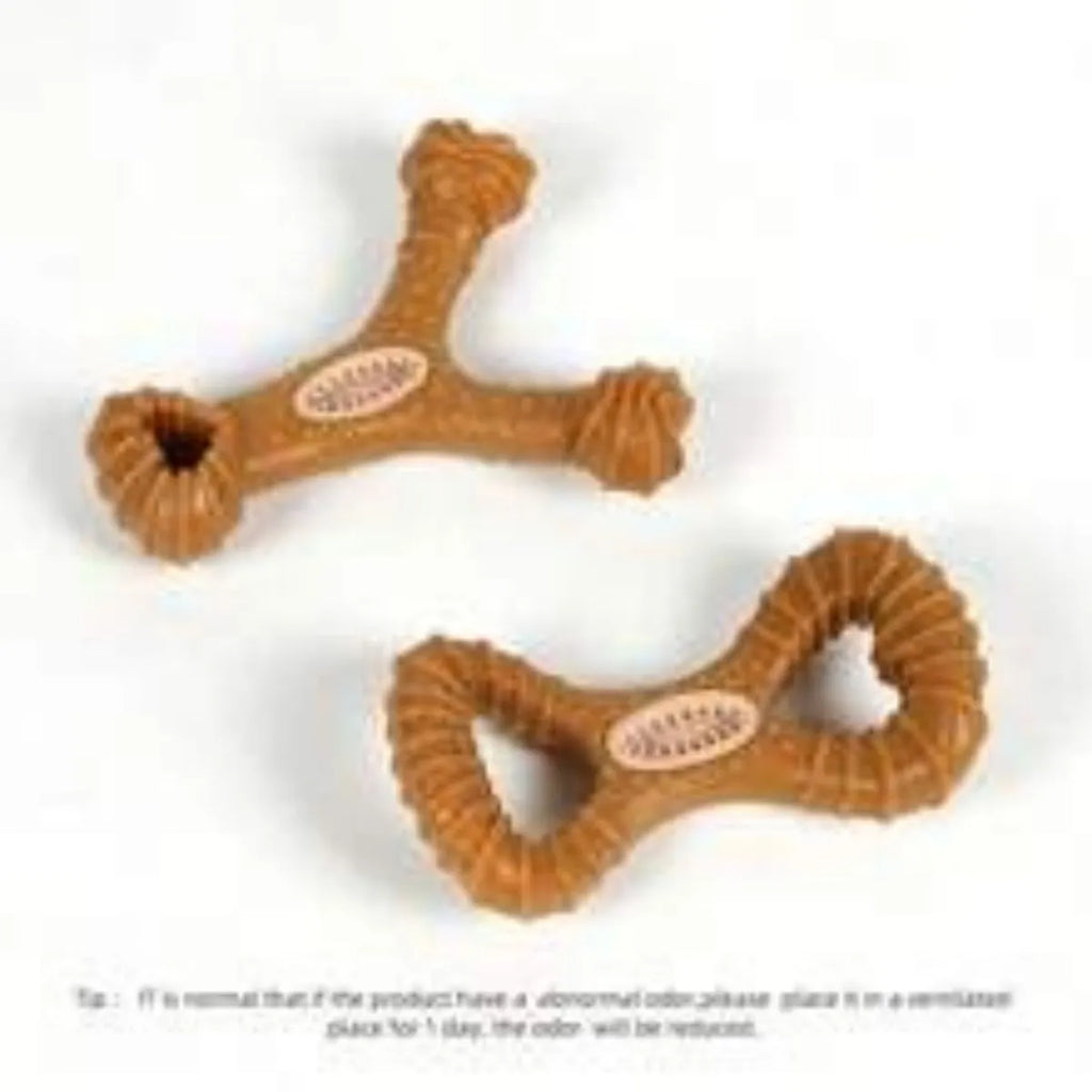 Red durable natural rubber dog chew bone toy for teeth cleaning and water play