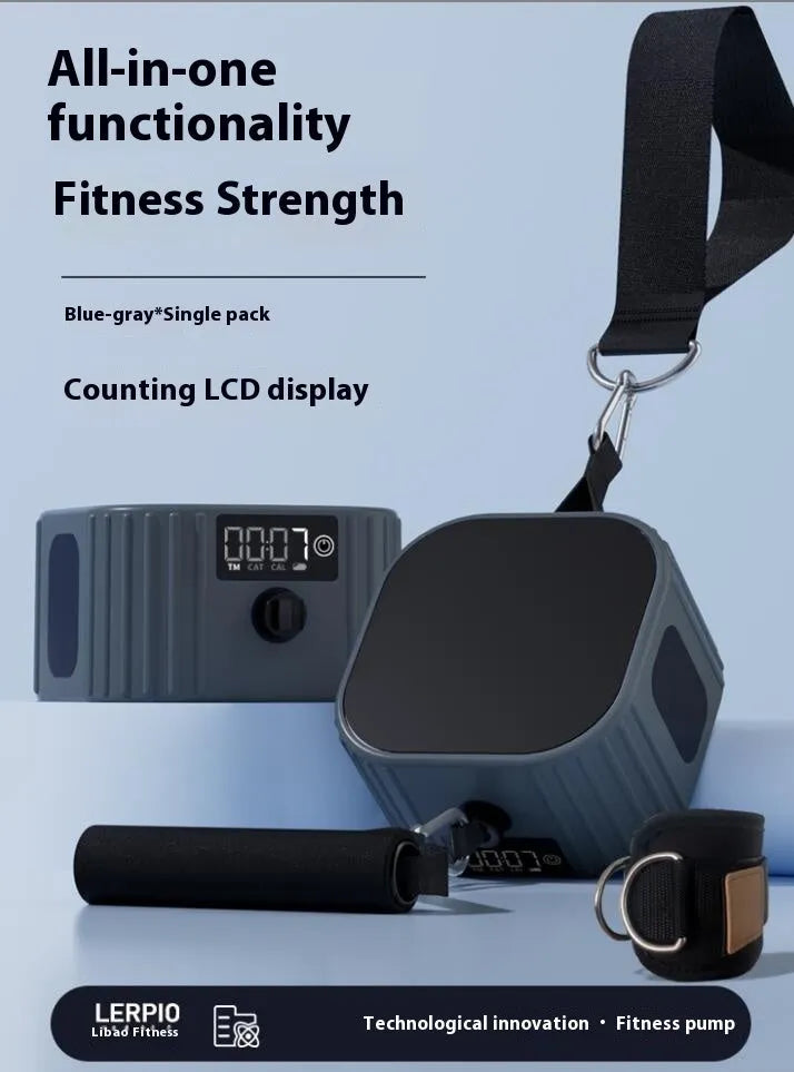 Intelligent adjustable resistance training tensioner in blue grey colour with 2-20kg range