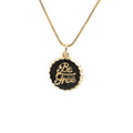 Copper bottle cap pendant necklace with gold plating on a 40cm box chain.