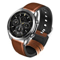 UM90 smart call watch with large screen on leather strap, showing fitness tracking interface.