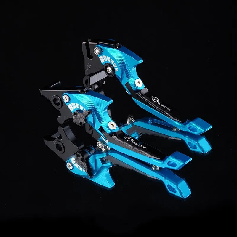 Adjustable anodised aluminium horn handle motorcycle clutch lever in multiple colour options