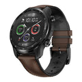 Ticwatch Pro X black smartwatch with round 47mm display showing watch face and activity tracking data